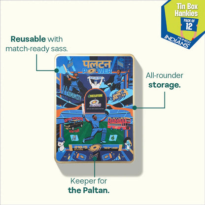 City Of Champions! Tin Gift Box, 12 Unisex Hankies, 100% Organic Cotton, Box of 12