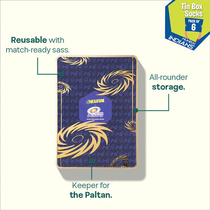 One Family! Tin Gift Box, Unisex Sports Socks, 100% Bamboo & Terry Made, Box of 6