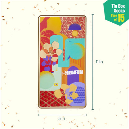 Floral Bloom! Tin Gift Box, Unisex Crew Length, 100% Bamboo, Box Of 15