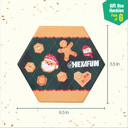 Ginger Bread! Unisex Hankies, 100% Organic Cotton, Gift Box of 6