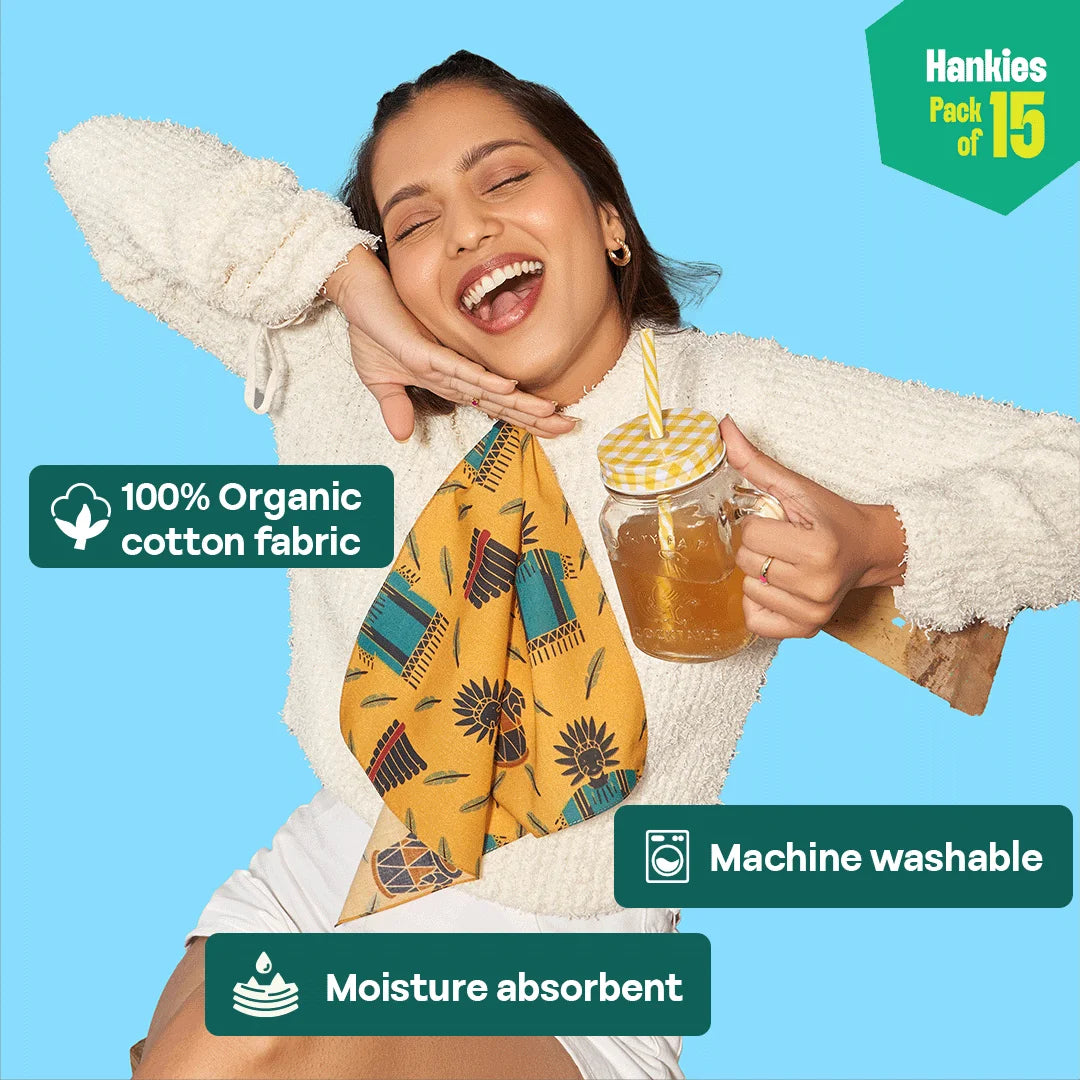 Summer Slay! Unisex Hankies, 100% Organic Cotton, Pack of 15