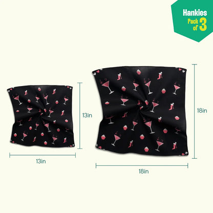 Bachelorette Party! Unisex Hankies, 100% Organic Cotton, Pack of 3