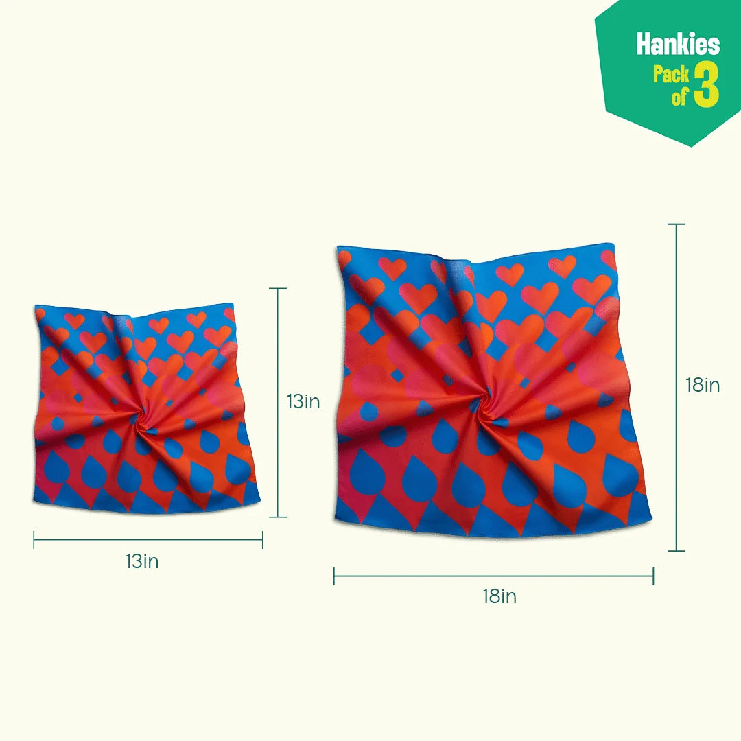 Law Of Abstract! Unisex Hankies, 100% Organic Cotton, Pack of 3