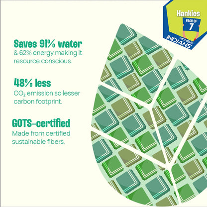 Game Face On! 100% Organic Cotton, Unisex Hankies, Pack of 7