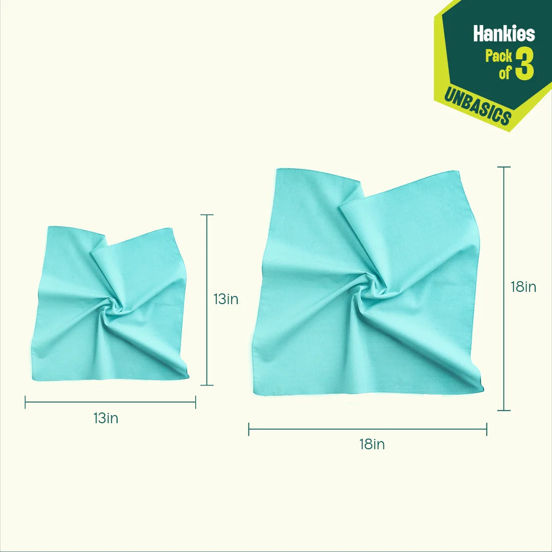 Bubblegum! Unisex Hankies, 100% Organic Cotton, Pack of 3