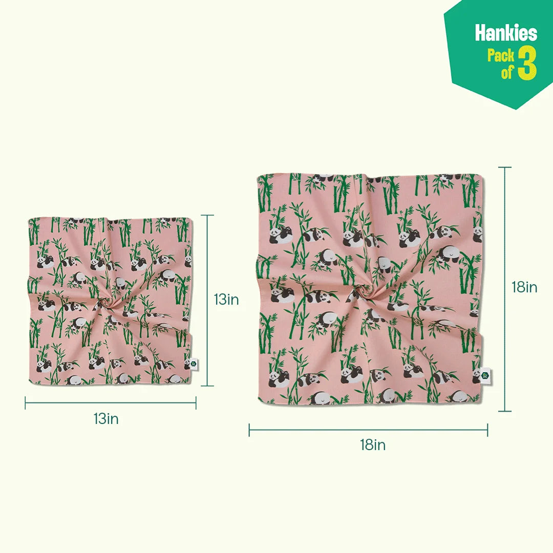 Spirit Animal! Unisex Hankies, 100% Organic Cotton, Pack of 3