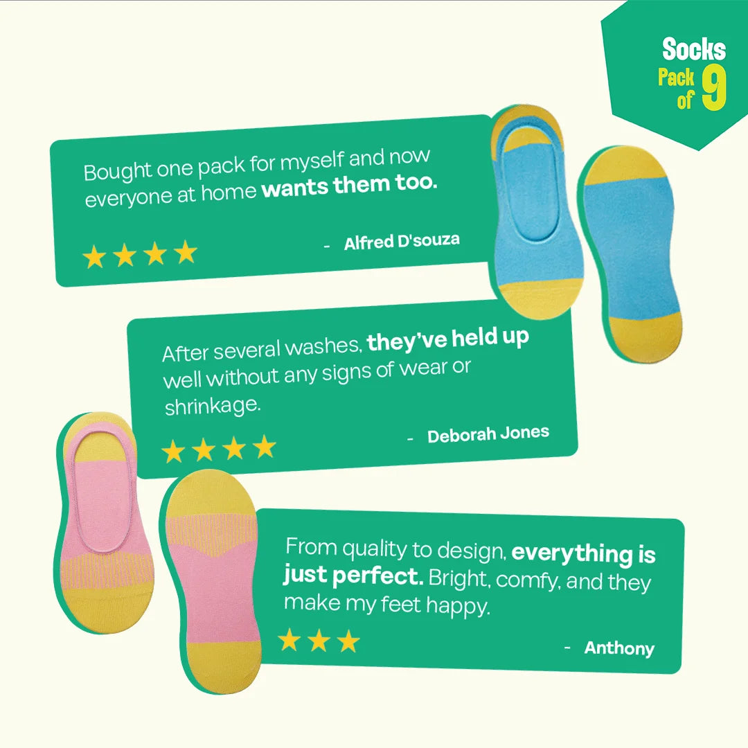 Power Rangers! Unisex Socks, 100% Organic Cotton, No Show, Pack of 9