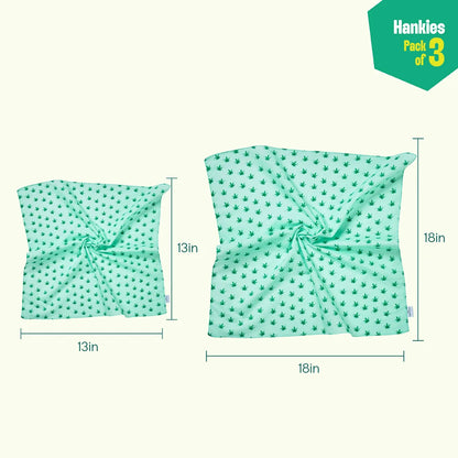 Happy High! Unisex Hankies, 100% Organic Cotton, Pack of 3