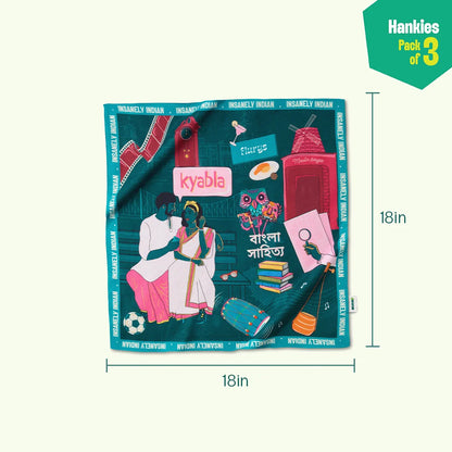 Ghyama! Unisex Hankies, 100% Organic Cotton, Pack of 3