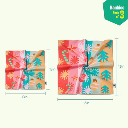 Sant-astic! Unisex Hankies, 100% Organic Cotton, Pack of 3