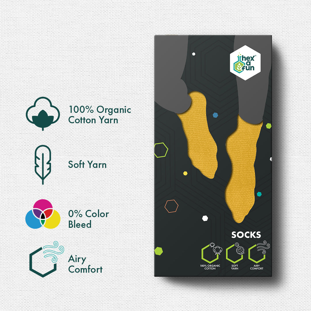 Sugar Crush! Unisex Socks, 100% Organic Cotton, Ankle Length, Pack of 6