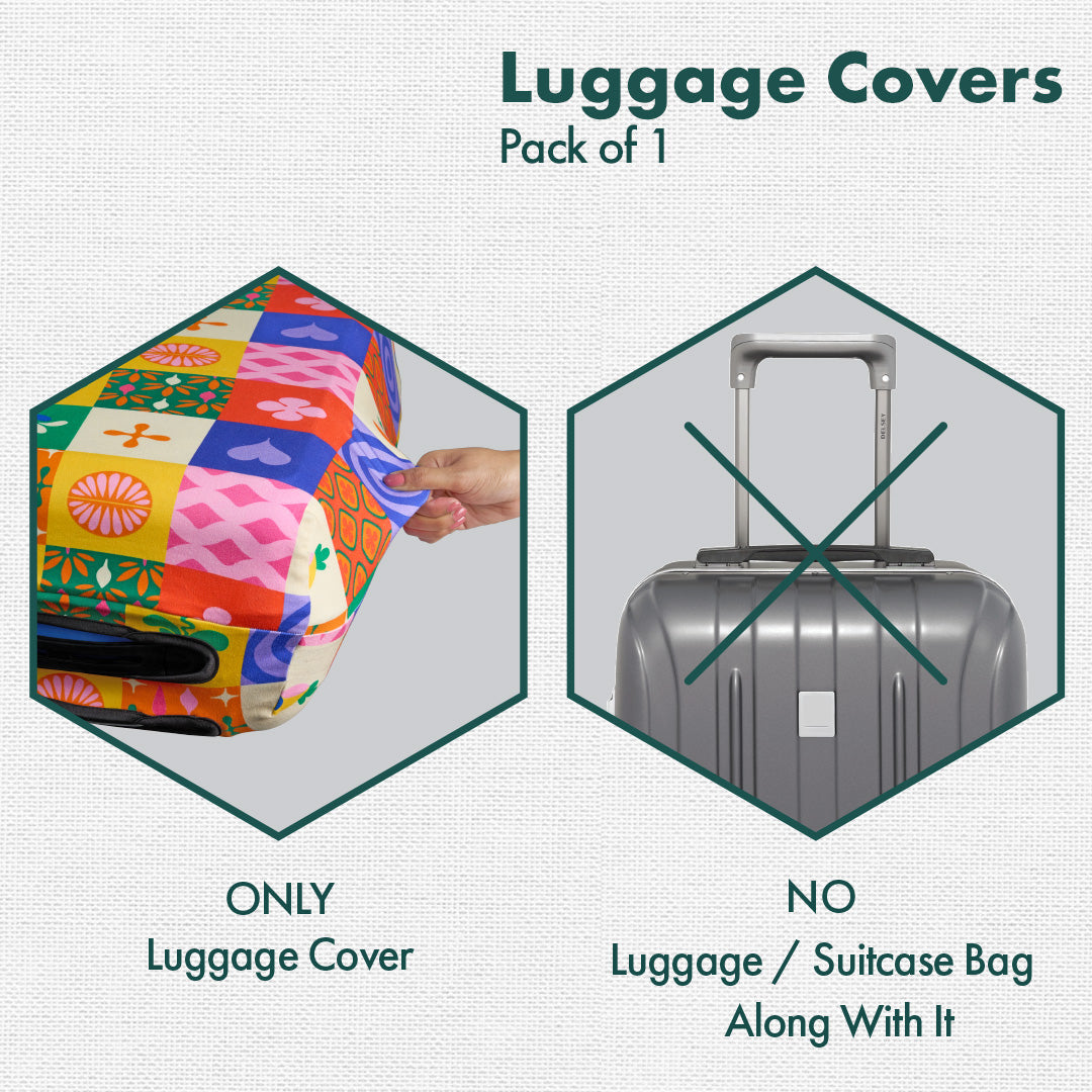 Abstract-ology! Luggage Cover, 100% Organic Cotton Lycra, Large Size, Pack of 1