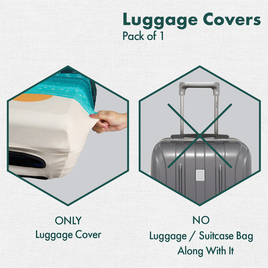 Holiday Calling! Luggage Cover With Detachable Pouch, 100% Organic Cotton Lycra, Medium Size, Pack of 1