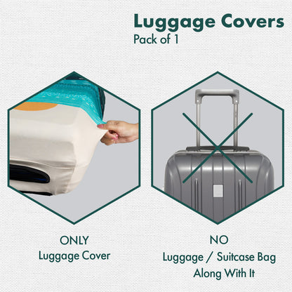 Holiday Calling! Luggage Cover With Detachable Pouch, 100% Organic Cotton Lycra, Small Size, Pack of 1