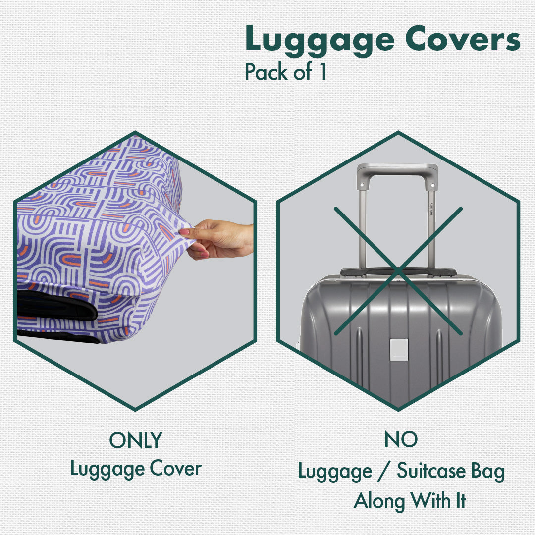 Travel Tango! Luggage Cover With Detachable Pouch, 100% Organic Cotton Lycra, Large Size, Pack of 1