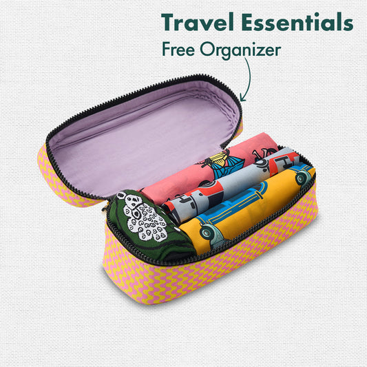 Trippy! Travel Essentials, 100% Sustainable Fabric, Pack of 7 + Free Travel Organizer, Medium Size