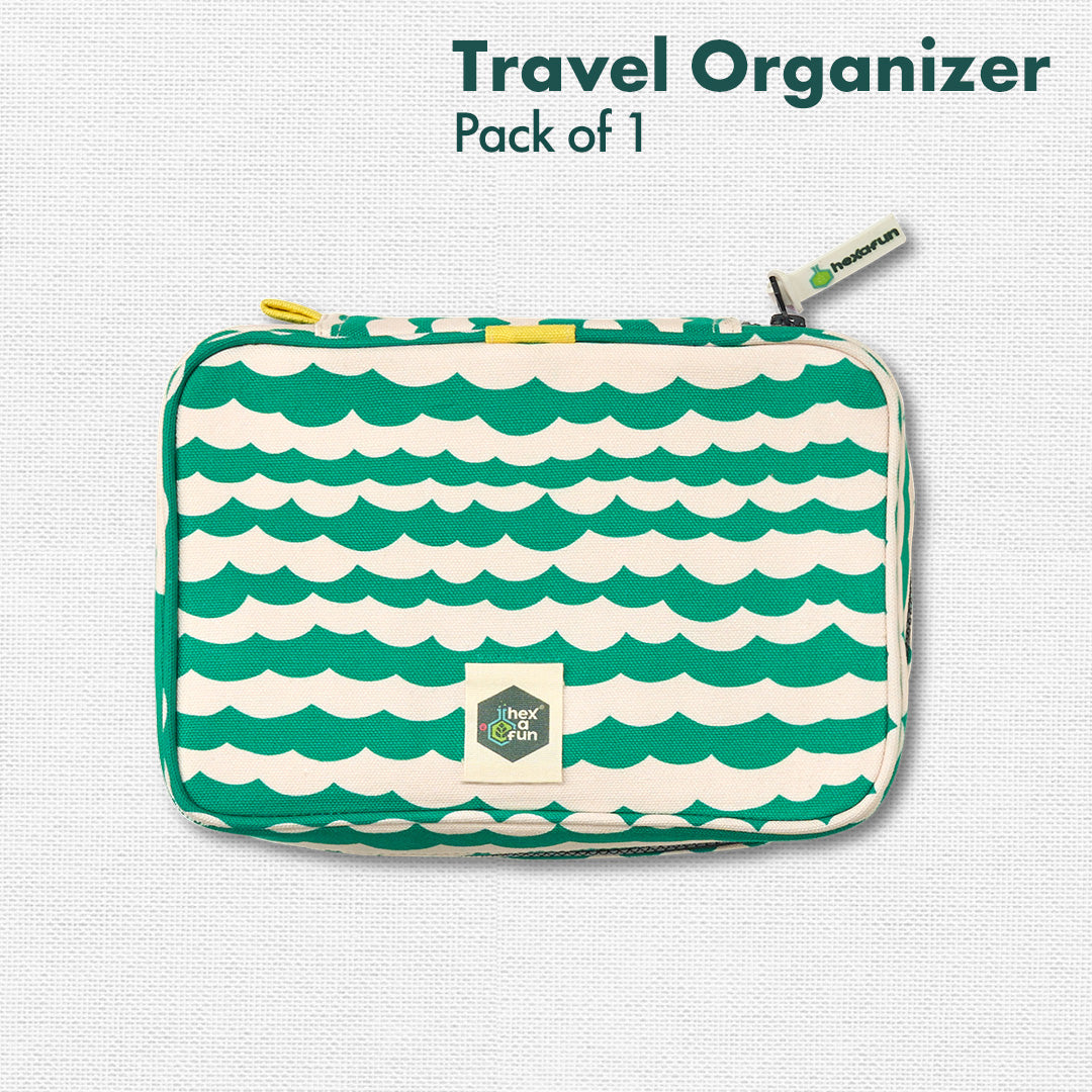 Striped, Travel Organizer, 100% Organic Cotton, Large Size, Pack of 1