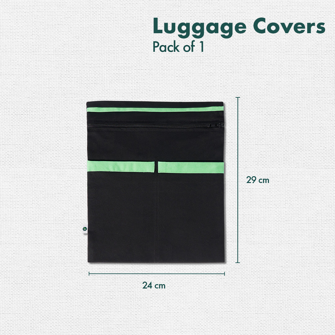 Holiday Calling! Luggage Cover With Detachable Pouch, 100% Organic Cotton Lycra, Medium Size, Pack of 1