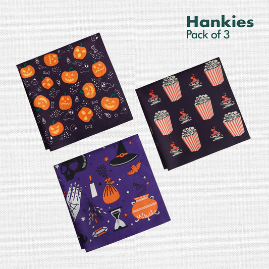 Hocus Pocus! Women's Hankies, 100% Organic Cotton, Pack of 3