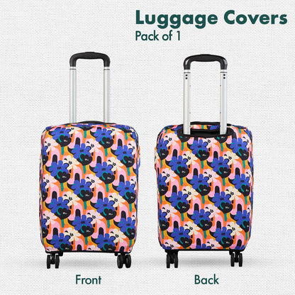 Abstract Affair! Luggage Cover, 100% Organic Cotton Lycra, Large Size, Pack of 1