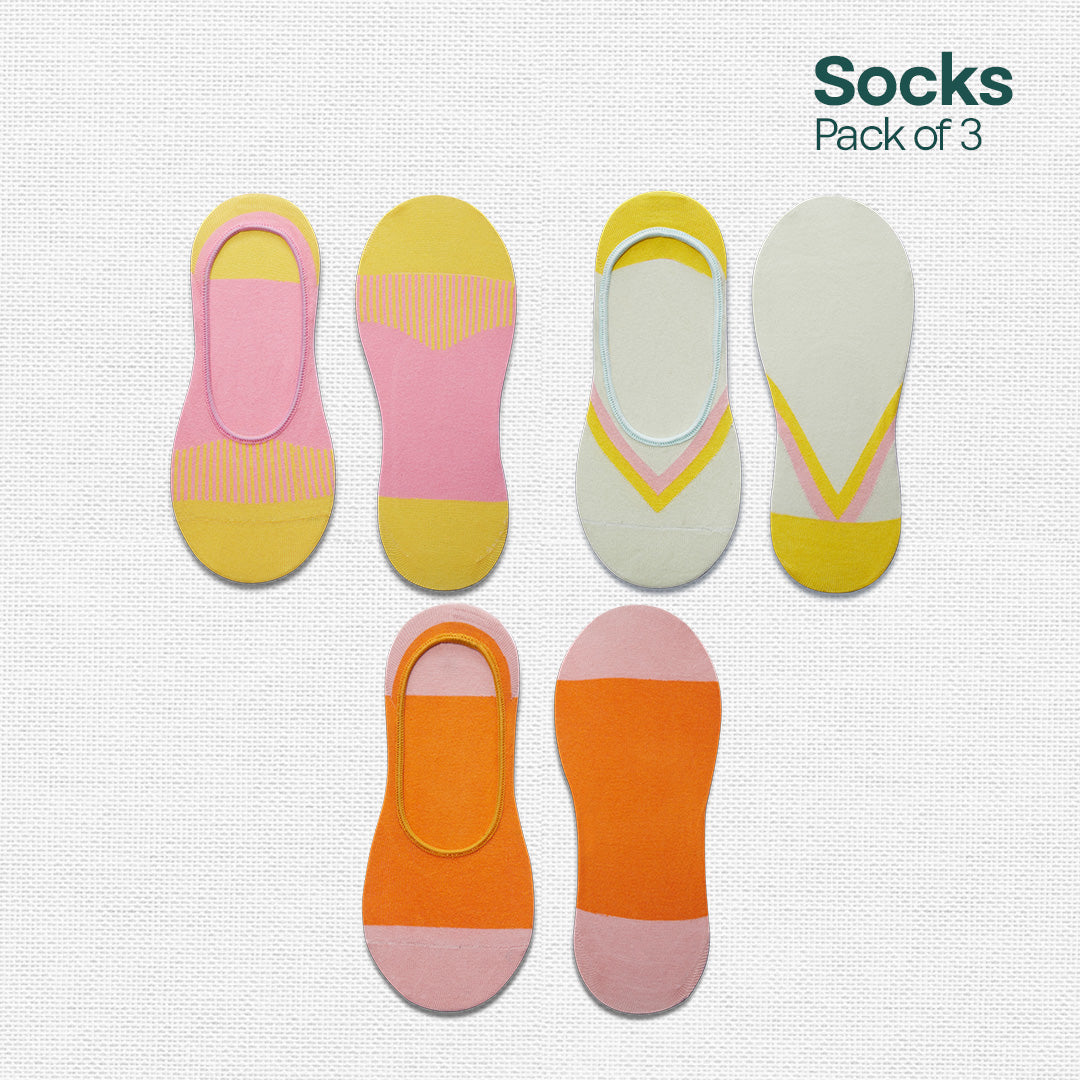 Lines Don’t Lie! Unisex Socks, 100% Organic Cotton, No Show, Pack of 3