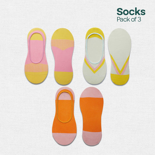 Lines Don’t Lie! Unisex Socks, 100% Organic Cotton, No Show, Pack of 3