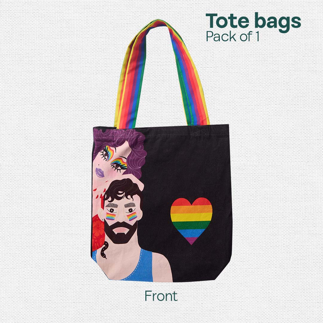 Celebrate Love! Canvas Tote Bags, 100% Organic Cotton, Pack of 1