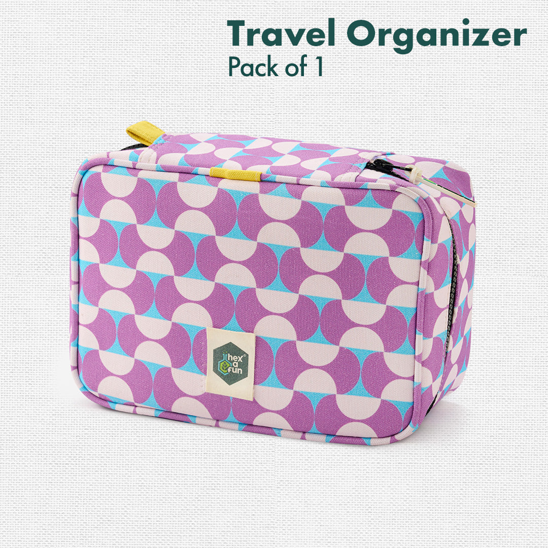 Retro, Travel Organizer, 100% Organic Cotton, Large Size, Pack of 1