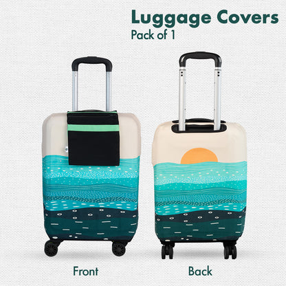 Holiday Calling! Luggage Cover With Detachable Pouch, 100% Organic Cotton Lycra, Large Size, Pack of 1