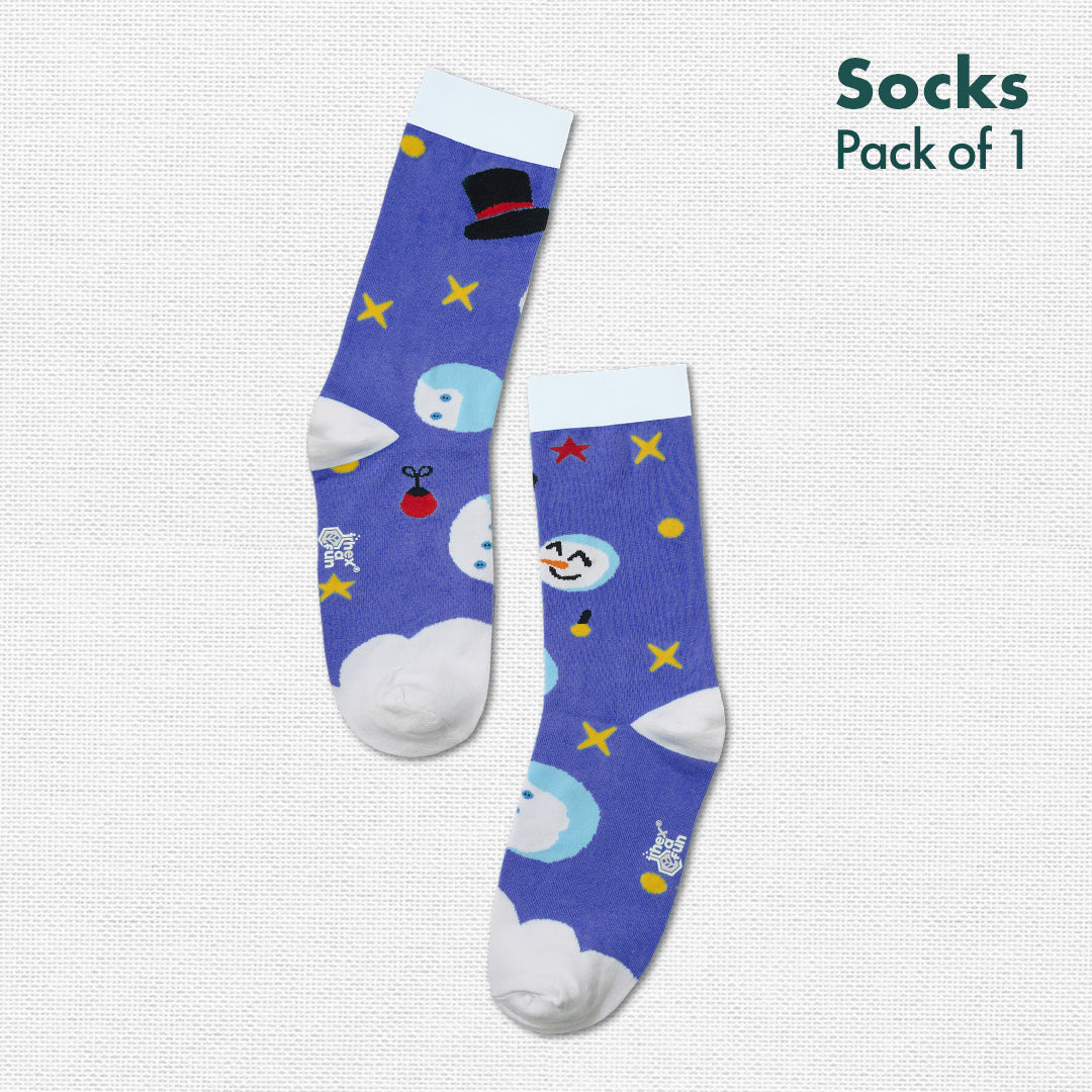 The Snow Squad! Unisex Socks, 100% Organic Cotton, Crew Length, Pack of 1