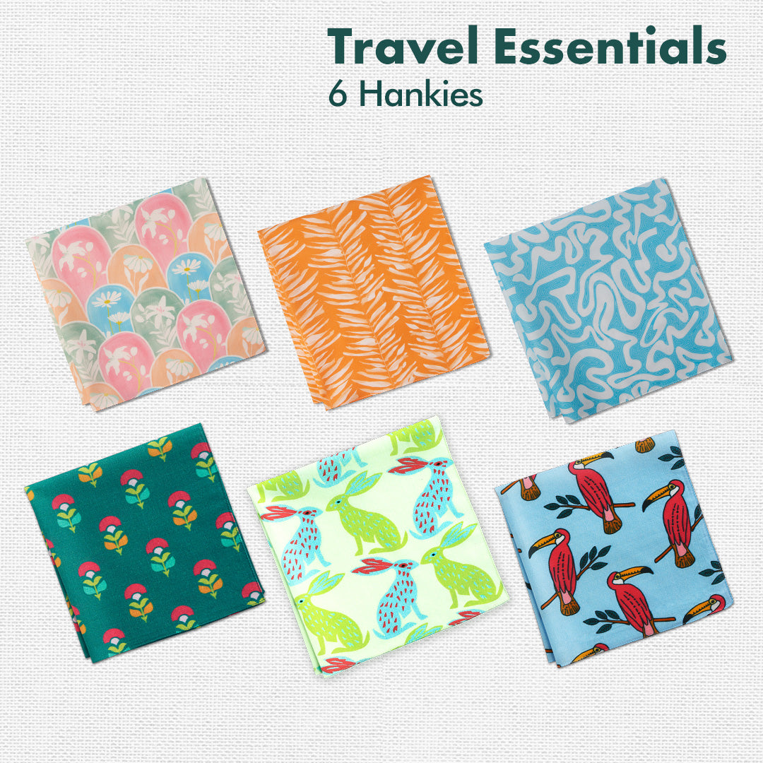 Groovy! Travel Essentials, 100% Sustainable Fabric, Pack of 15 + Free Travel Organizer, Large Size