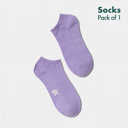 Lovely Lavender! Unisex Socks, 100% Organic Cotton, Ankle Length, Pack of 1