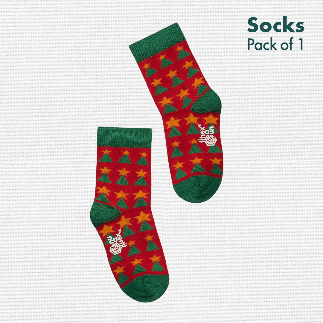 Mistletoe Mischief! Unisex Kid's Socks, 100% Bamboo, Crew Length, Pack of 1