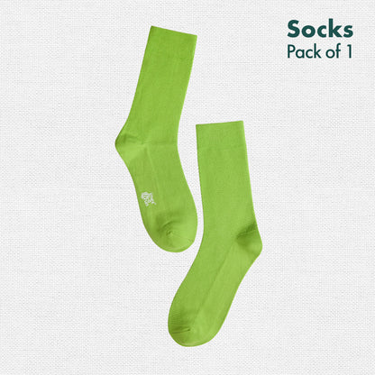 Go Green! Unisex Socks, 100% Organic Cotton, Crew Length, Pack of 1