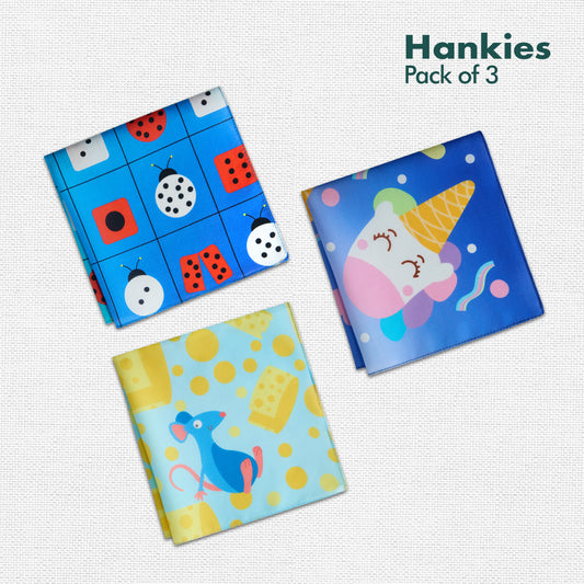 Playstation! Unisex Kid's Hankies, 100% Organic Cotton, Pack of 3