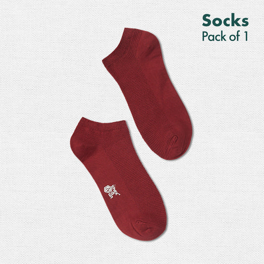 Red Handed! Unisex Socks, 100% Organic Cotton, Ankle Length, Pack of 1