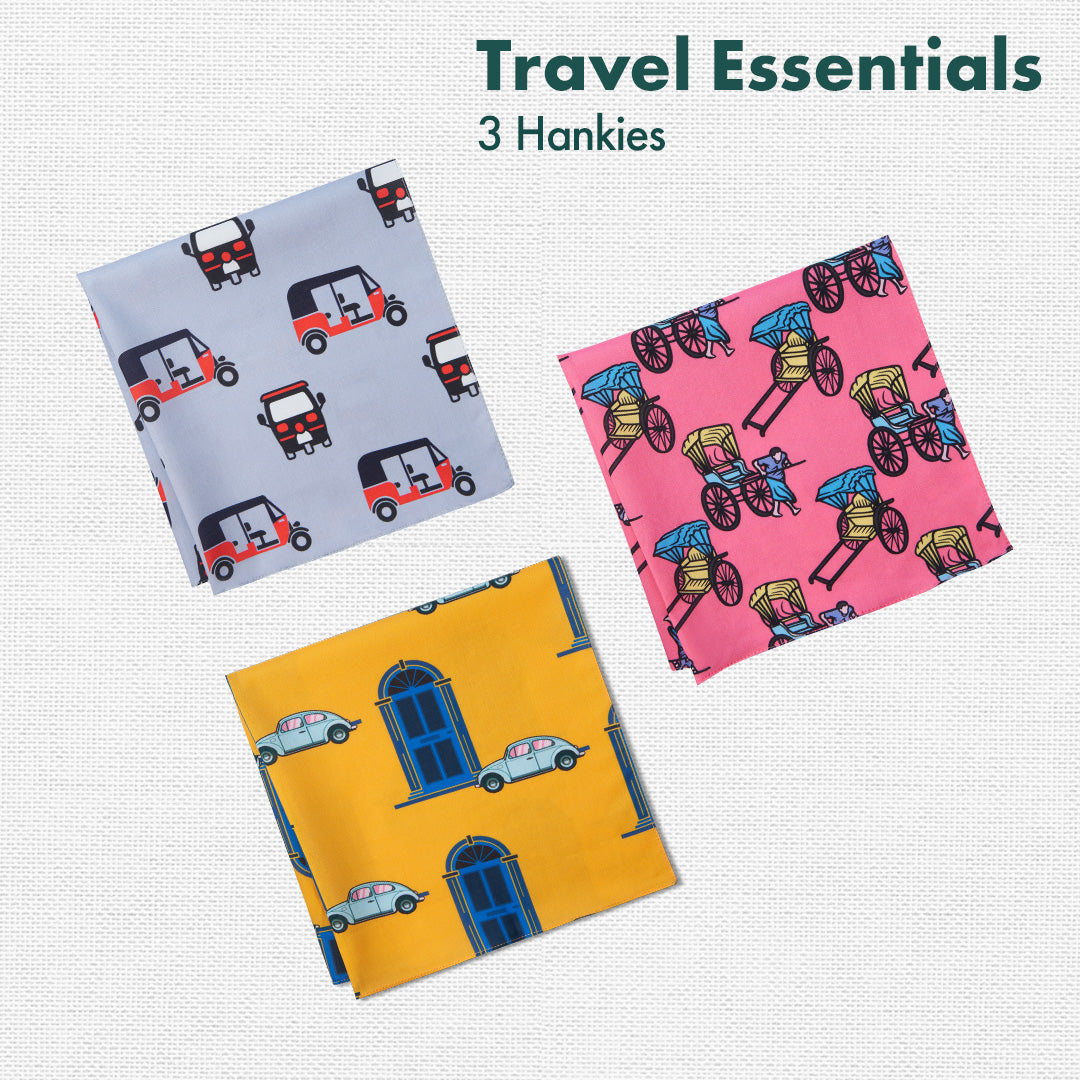 Retro Pixel! Travel Essentials, 100% Sustainable Fabric, Pack of 7 + Free Travel Organizer, Medium Size