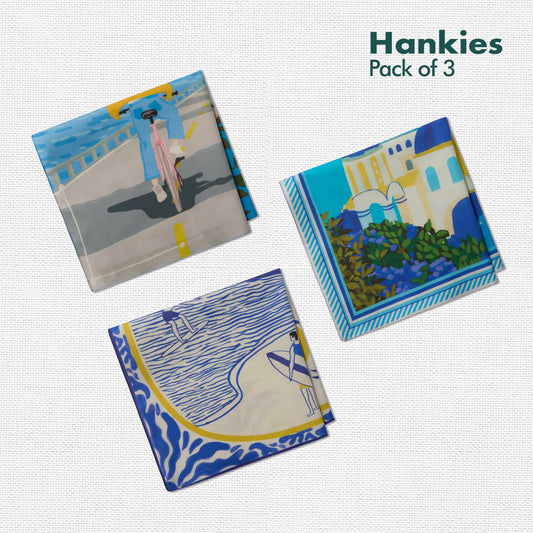 Tan Lines! Unisex Hankies, 100% Organic Cotton, Pack of 3
