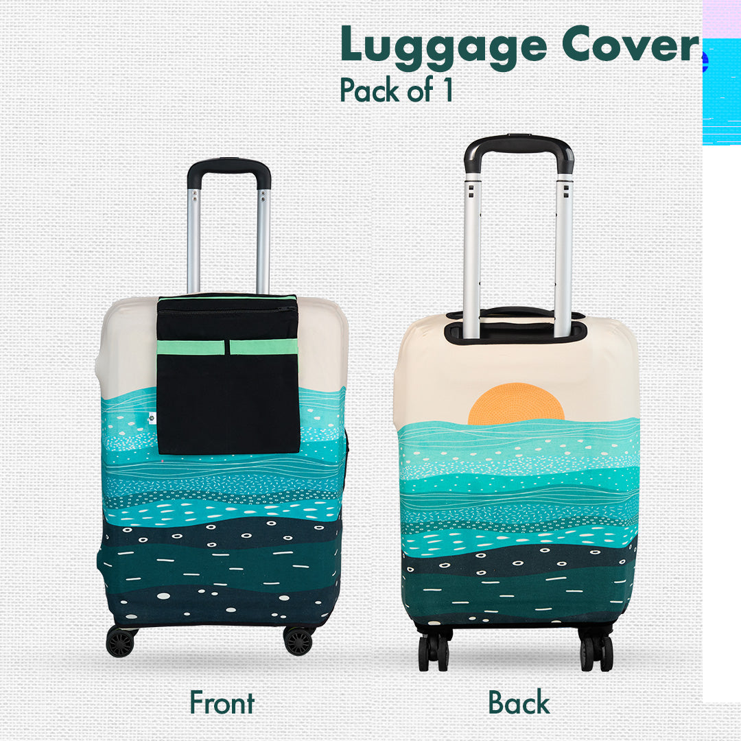 Holiday Calling! Luggage Cover Without Detachable Pouch, 100% Organic Cotton Lycra, Large Size, Pack of 1