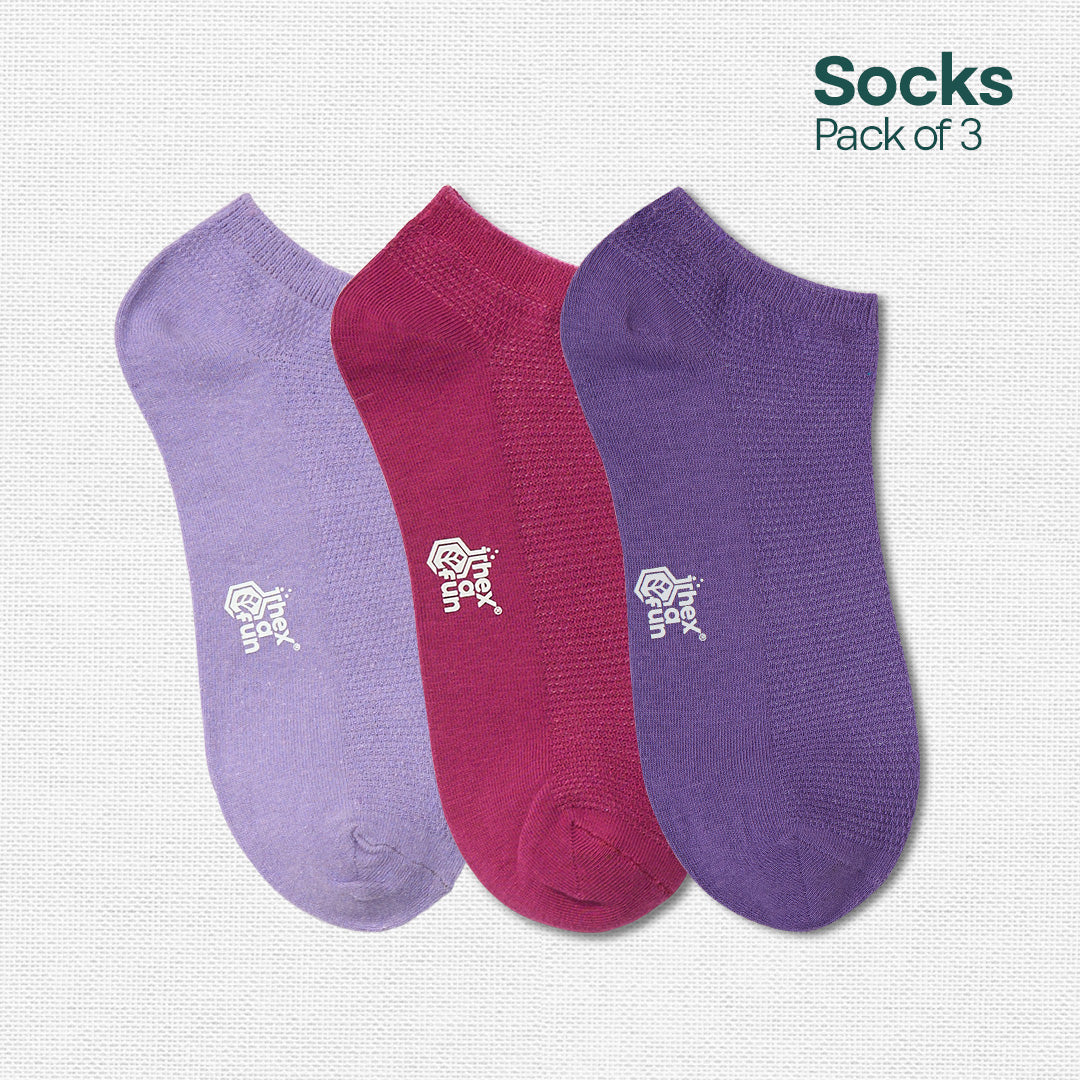 Berry Picking! Unisex Socks, 100% Organic Cotton, Ankle Length, Pack of 3