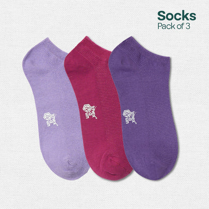 Berry Picking! Unisex Socks, 100% Organic Cotton, Ankle Length, Pack of 3