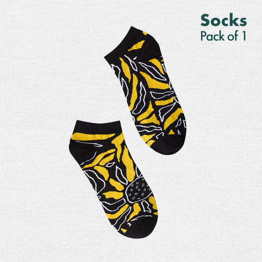 Sunflower! Unisex Socks, 100% Bamboo, Ankle Length, Pack of 1