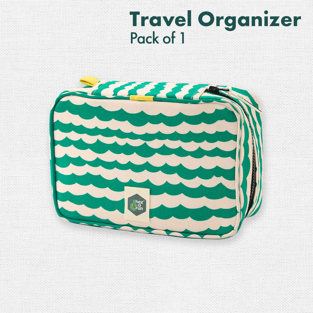 Striped, Travel Organizer, 100% Organic Cotton, Large Size, Pack of 1