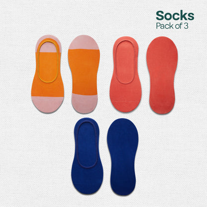 IDC! I Do Color! Unisex Socks, 100% Organic Cotton, No Show, Pack of 3