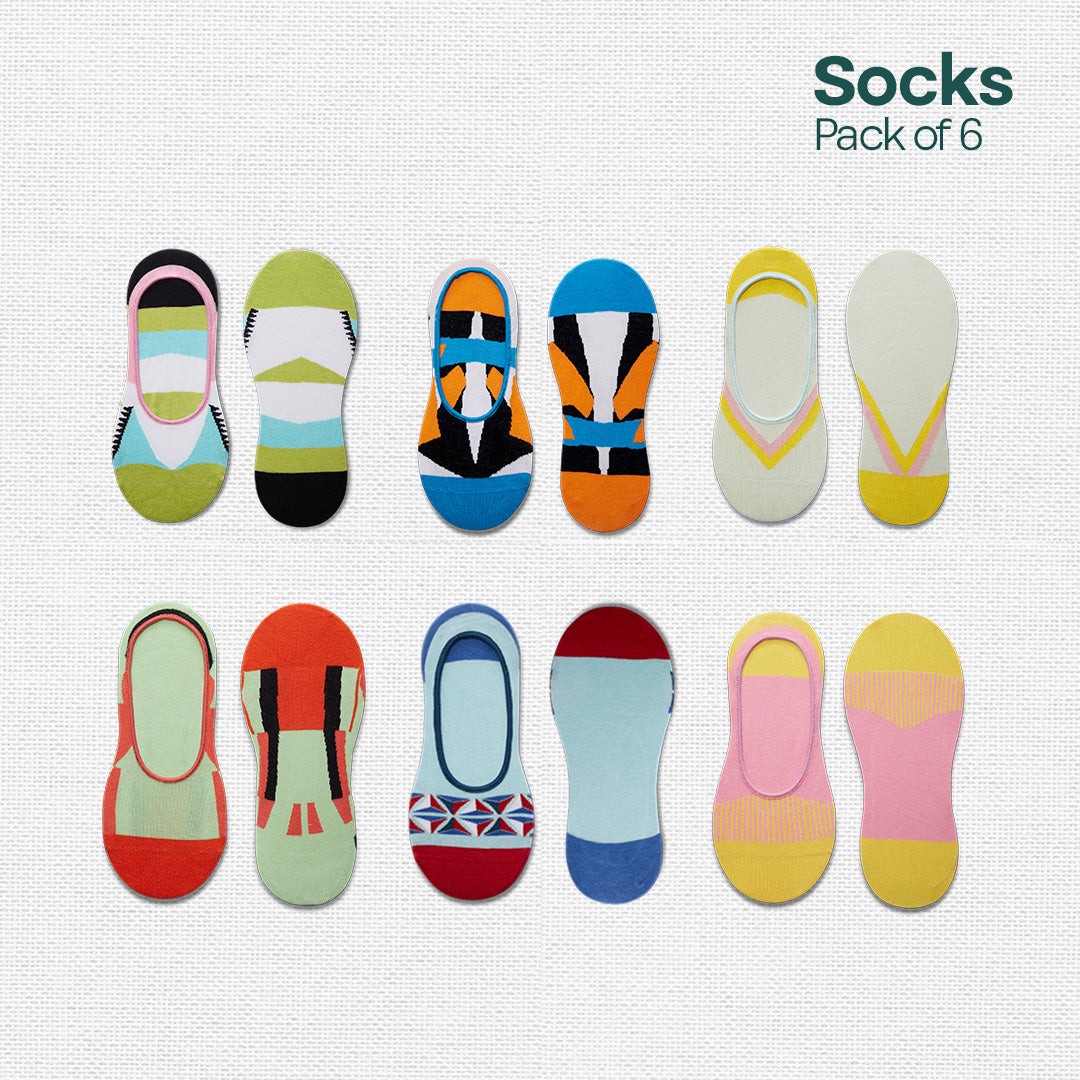 Hotness Alert! Unisex Socks, 100% Organic Cotton, No Show, Pack of 6