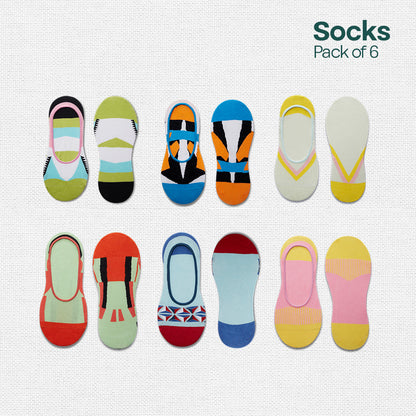 Hotness Alert! Unisex Socks, 100% Organic Cotton, No Show, Pack of 6