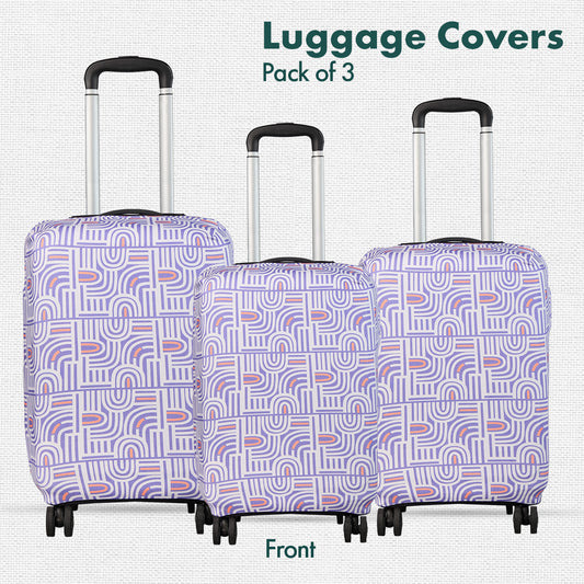 Travel Tango! Luggage Covers, 100% Organic Cotton Lycra, Small+Medium+Large Sizes, Pack of 3