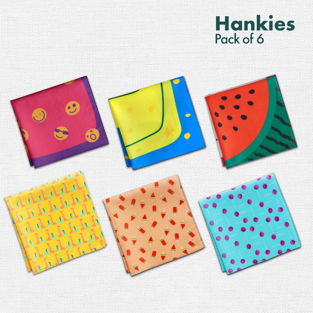 Juicylicious! Unisex Kid's Hankies, 100% Organic Cotton, Pack of 6