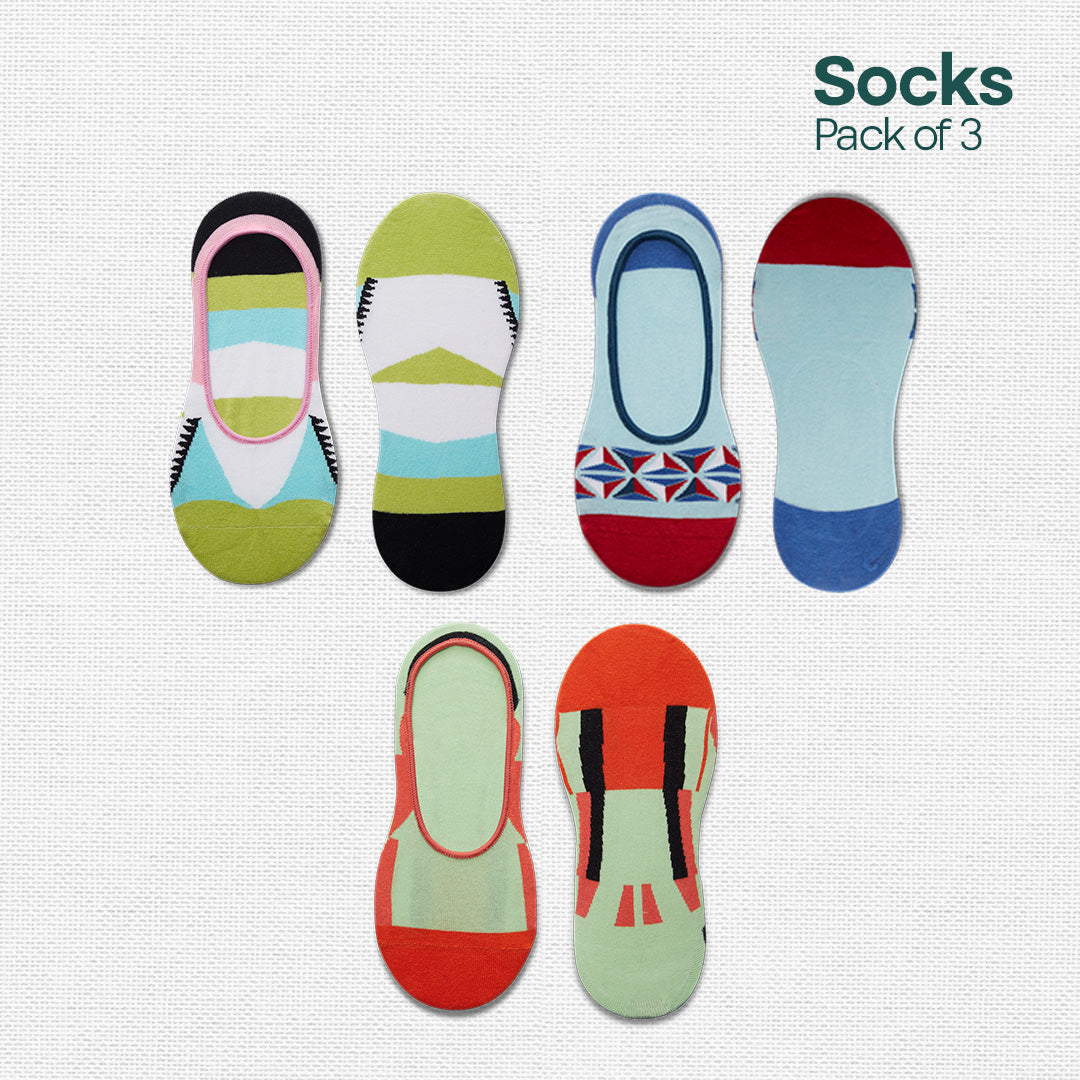 Blow My Mind! Unisex Socks, 100% Organic Cotton, No Show, Pack of 3