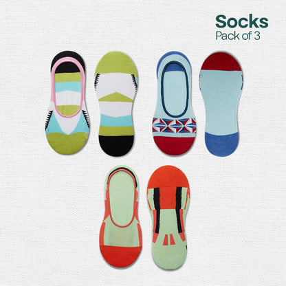 Blow My Mind! Unisex Socks, 100% Organic Cotton, No Show, Pack of 3